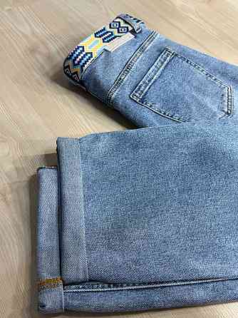 Джинси жіночі Dragon 8317 Mom Comfort Baggy з поясом стрейчеві блакитні, блакитний, 33, 33, 90 см, 115 см Київ