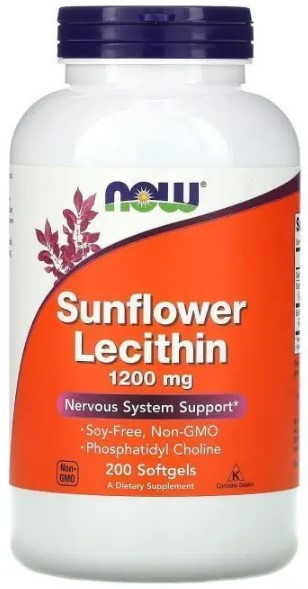 Лецитин подсолнечный Now Foods Sunflower Lecithin 1200 мг 200 капсул Киев - изображение 1
