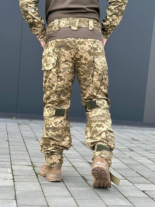Військові чоловічі посилені штани піксель з наколінниками, польові штани ріп стоп весна літо осінь для зсу Львів - фото 5
