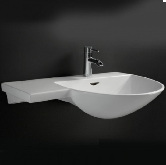 Раковина з поличкою Rak Ceramics Reserva Wing 75x81 см Білий Вінниця - фото 3