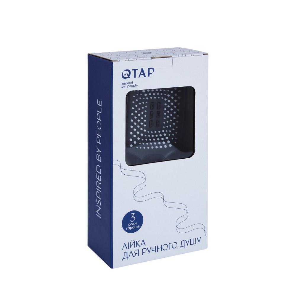 Лейка для ручного душа Qtap Rucni 140x110 мм прямоугольная QTRUC125BLM45955 Black Matt Киев - изображение 6