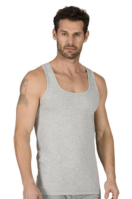 Чоловіча майка — Сіра 100% бавовна Ozkan 11407-3 L Київ - фото 3