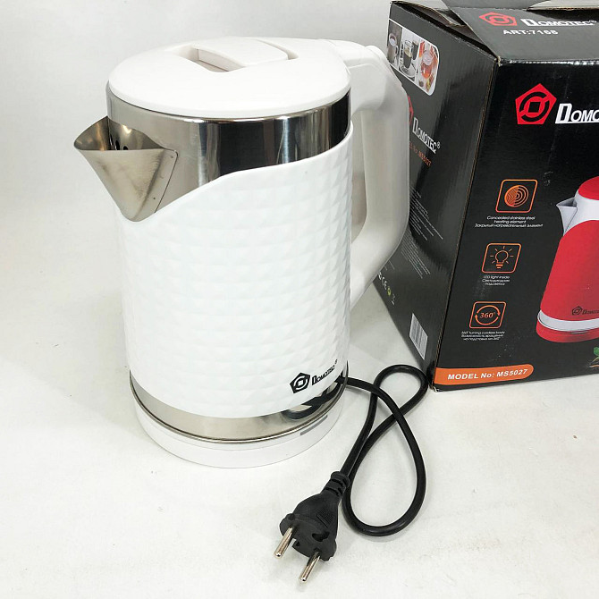 Якісні електрочайник Domotec MS-5027 2000 Вт 2.2 л, Хороший електричний чайник, Електрочайник пластик XT-48 Київ - фото 7