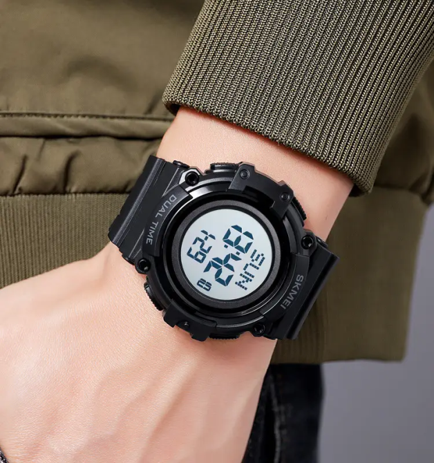 Часы мужские наручные Skmei 2230 Черный с белым циферблатом Киев - изображение 5