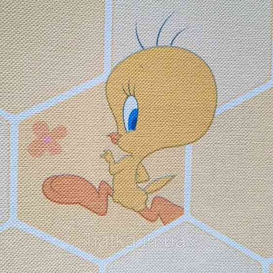 Обои виниловые на флизелине AdaWall Ada Kids метровые детские герои мультфильма Луни тюнз цыпленок  Твити Киев