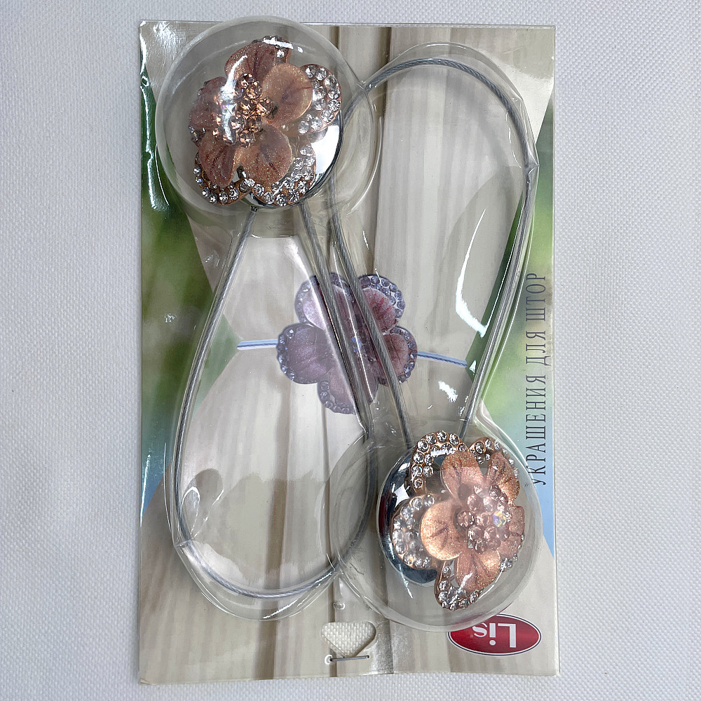 Магніти для штор та гардин "Flowers" набір 2 шт Персиковий (81-188) Київ - фото 8