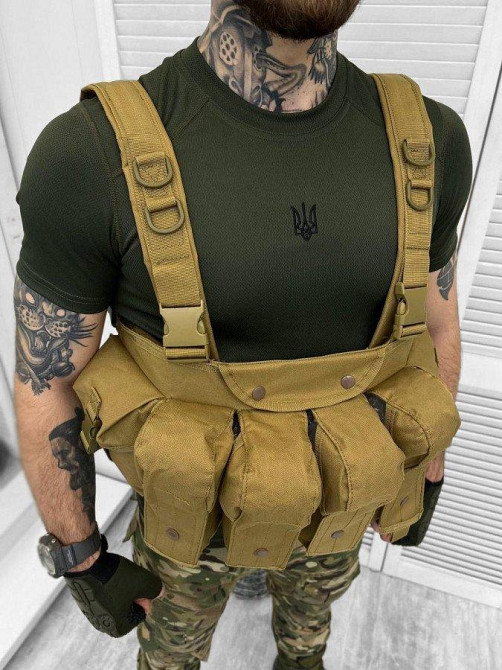 Нагрудна сумка VT-1071 розвантаження олива військова армійська на бронежилет кайот Одеса - фото 6