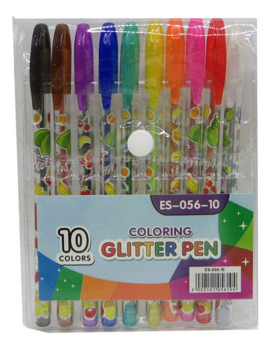 Набір гелевих ручок 10 шт. "Фрукти" Glitter pens з запахом, L056-10, шт Київ - фото 1
