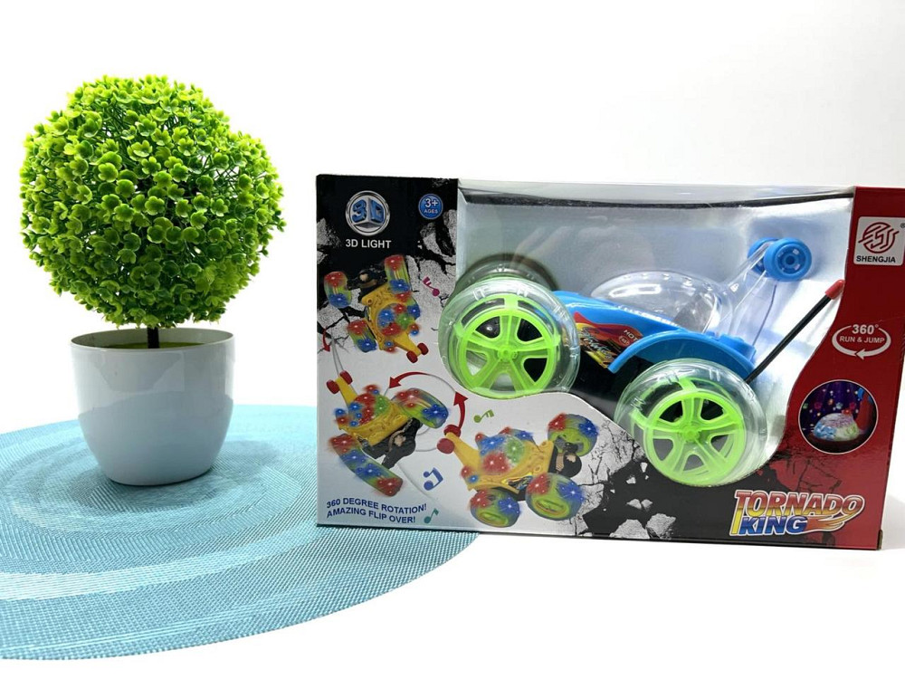 Машина Перевертень трюкова радіокерована зі світними колесами 18 см Синя (3048) Чернігів - фото 2