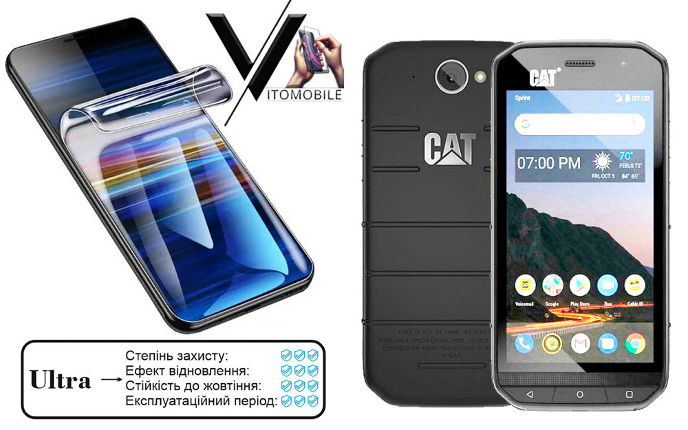 Полиуретановая пленка Ultra для CAT S48c – минимальная толщина, максимальная защита! Киев - изображение 1