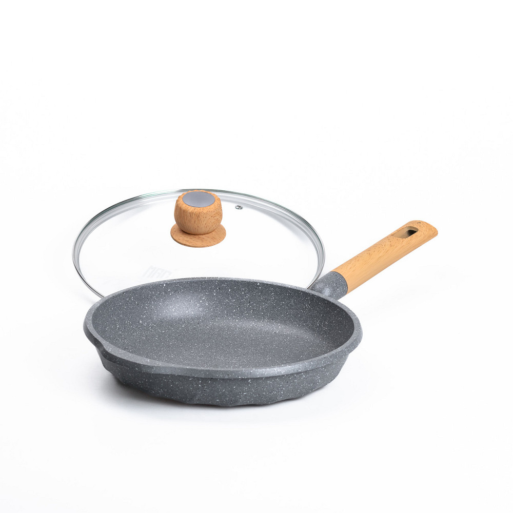 Алюмінієва сковорода 2,8 л з мармуровим антипригарним покриттям Ø 28 см сіра MGC HP-4-425G Коломия - фото 5