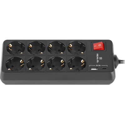 Сетевой фильтр питания REAL-EL RS-PROTECT 805 3m, black (EL122300043) Винница - изображение 7