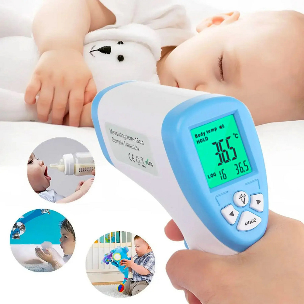 Безконтактний інфрачервоний термометр 0-100°C, на батарейках, DT-8806C / Електронний градусник для тіла Київ - фото 2