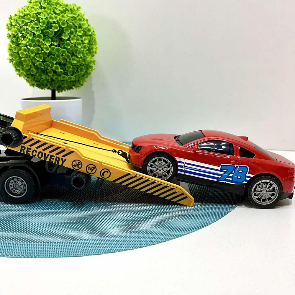 Спецтехніка Евакуатор інерція звуки підсвічування гумові шини рухомі елементи Жовтий (666-66 P) Чернигов - изображение 6