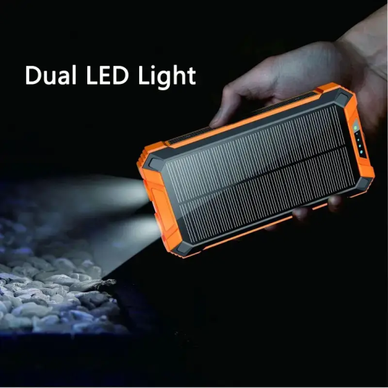 Зарядное устройство на солнечных батареях IBattery LS45 25000mah c фонариком и беспроводной зарядкой Винница