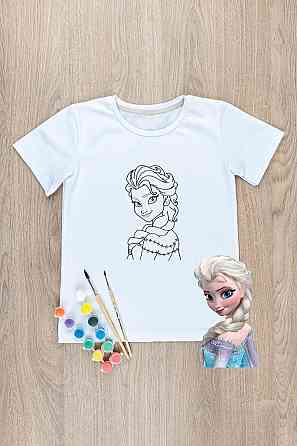 Футболка-розмальовка дитяча ЕЛЬЗА Крохатушка одяг Київ