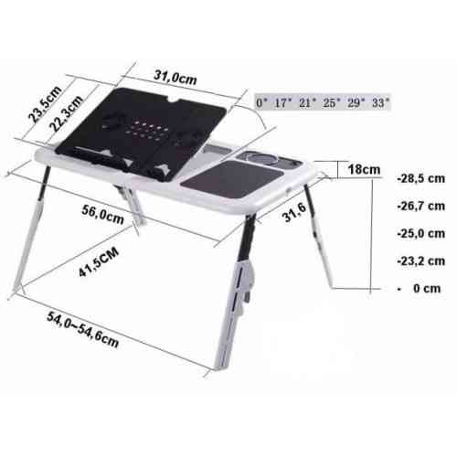 Портативний столик для ноутбука з охолодженням 2 USB кулерами E-Table LD-09 (10) Київ