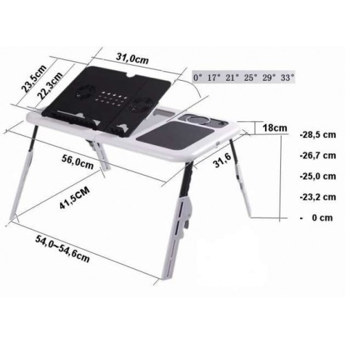 Портативний столик для ноутбука з охолодженням 2 USB кулерами E-Table LD-09 (10) Київ - фото 2