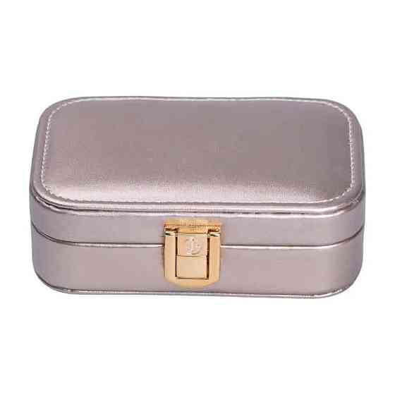 Скринька для прикрас з еко шкіри 12×7.5×4 см із застібкою органайзер для ювелірних виробів HP-5-34CR Київ