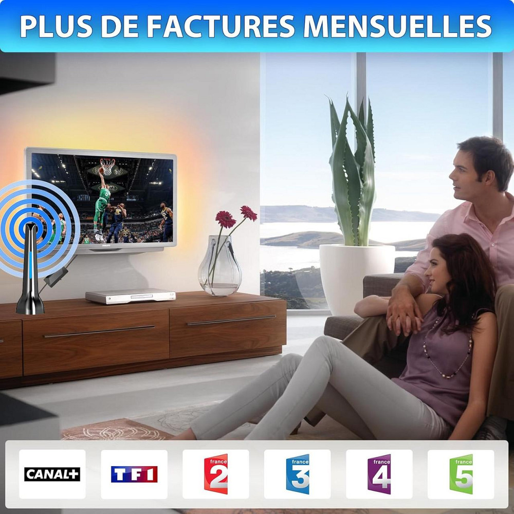 Внутрішня телевізійна антена DTB TECH, потужний потужний підсилювач TNT HD 2024 - внутрішній великий діапазон 360° 420 км - сильн Київ - фото 4