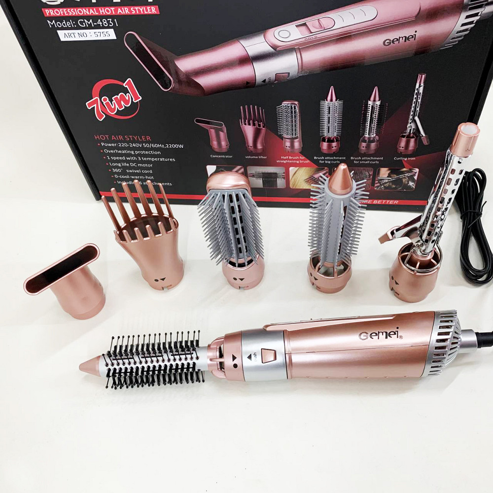 Фен для волос с насадками универсальный, Фен для объемной укладки Классический волос FD-62 Львов - изображение 9