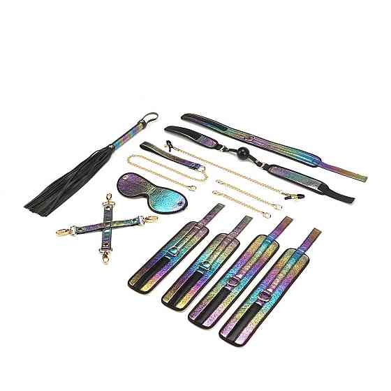 БДСМ-набір Liebe Seele Vivid Rainbow 8 Pieces Set, 8 аксесуарів, екошкіра на оксамитовій основі Sex Aura Київ