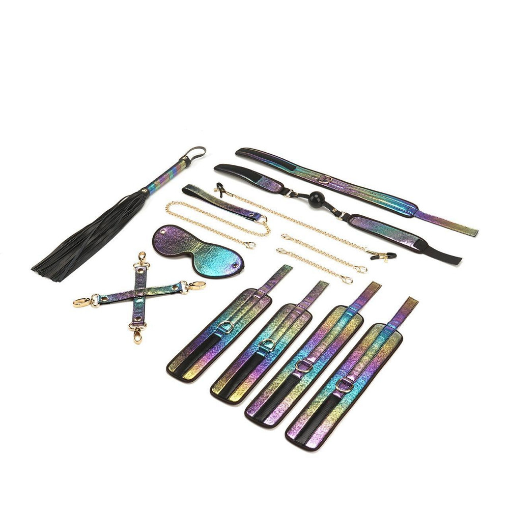 БДСМ-набір Liebe Seele Vivid Rainbow 8 Pieces Set, 8 аксесуарів, екошкіра на оксамитовій основі Sex Aura Київ - фото 2