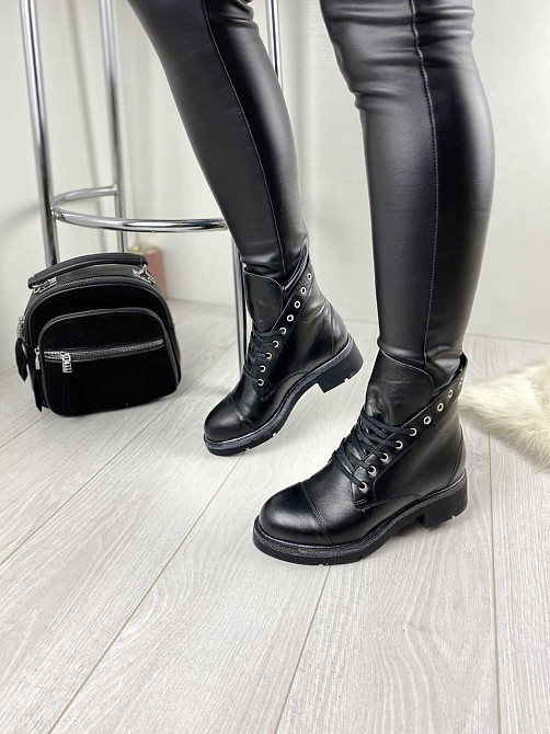 Черевики жіночі D and V чорні натуральна шкіра зима висота 13см розмір 36р. (3032) Коломыя - изображение 8