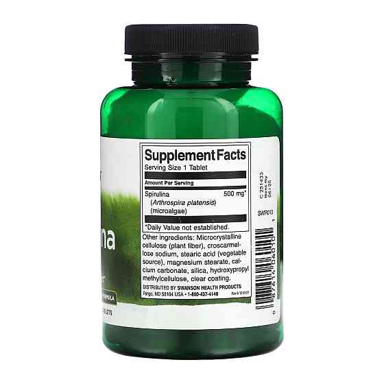 Спирулина Swanson Spirulina 500mg 180 таб Киев