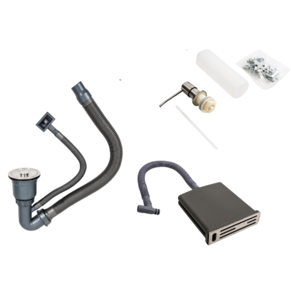 PLATINUM Кухонна мийка чорна PVD 60х50 з підставкою для ножів + Подарунок сифон круглий та доза Коломия - фото 8