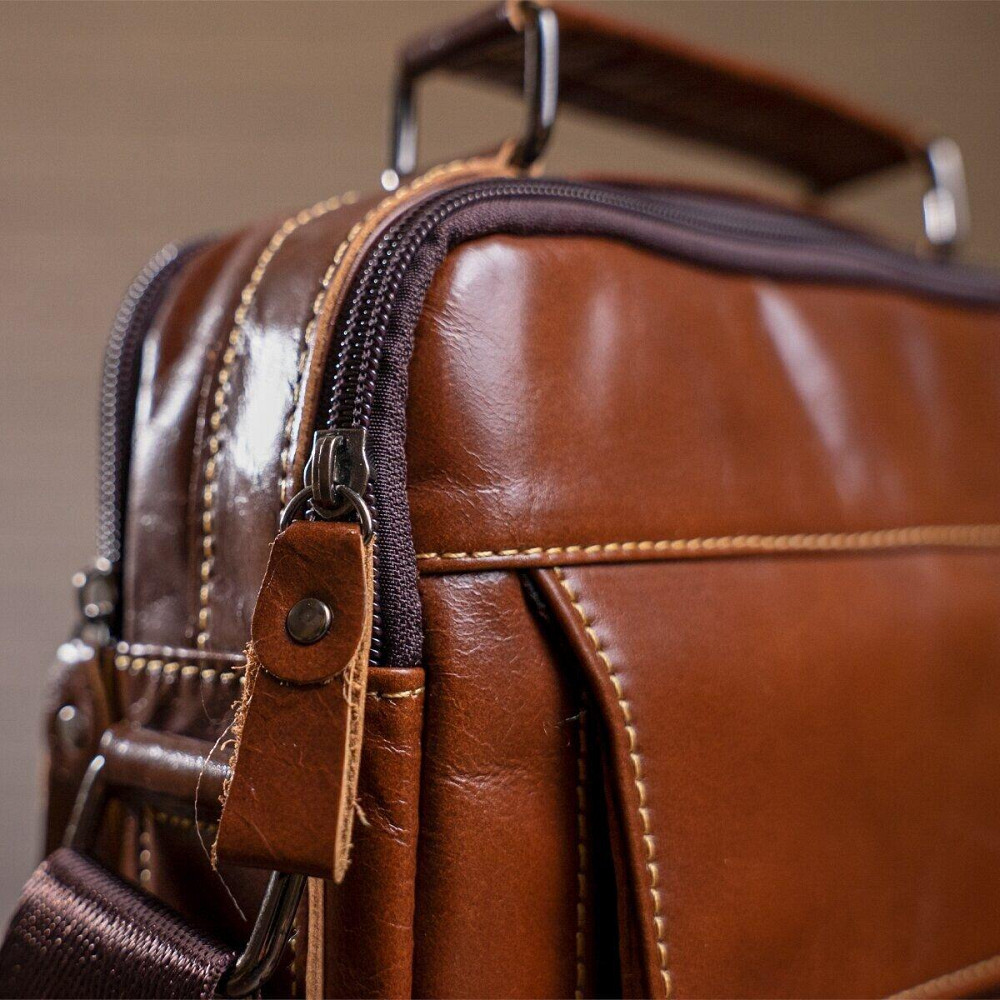 Сумка чоловіча шкіряна Vintage 14835 Коричнева Київ - фото 1