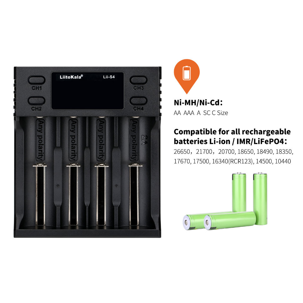 Зарядний пристрій Liitokala Lii-S4, 4 канала, Ni-Mh/Li-ion/LiFePo4, USB, LCD, Box Київ - фото 9