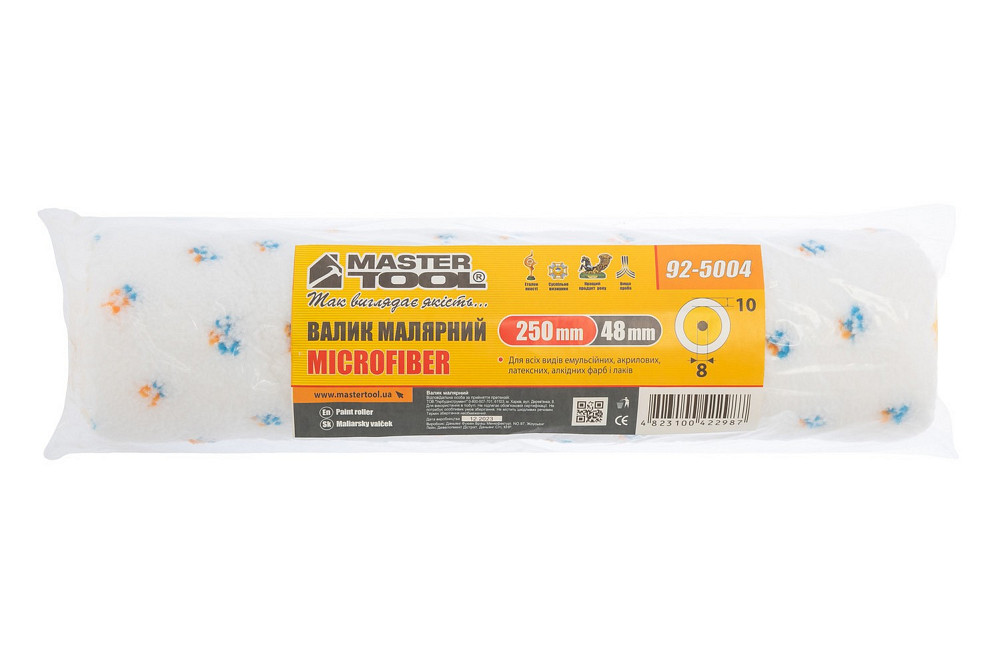 MASTERTOOL Валик малярський MASTERTOOL Microfiber 48/250/10 мм Ø 8 мм 92-5004_Р Коломия - фото 3