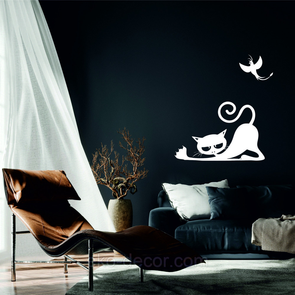 Декоративне настінне 3D Панно «Кіт» Декор на стіну з об'ємом Київ - фото 1