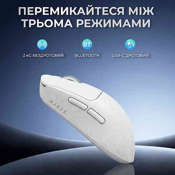 Миша бездротова Ajazz AJ199 Max White (AJ199-MAX-W) ( 29201 ) Харків