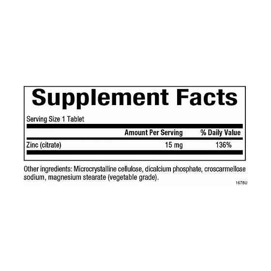 Цинк цитрат Natural Factors Zinc Citrate 15mg - 90 tabs Київ