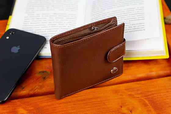 Мужское портмоне ST Leather из натуральной кожи Коричневый Киев