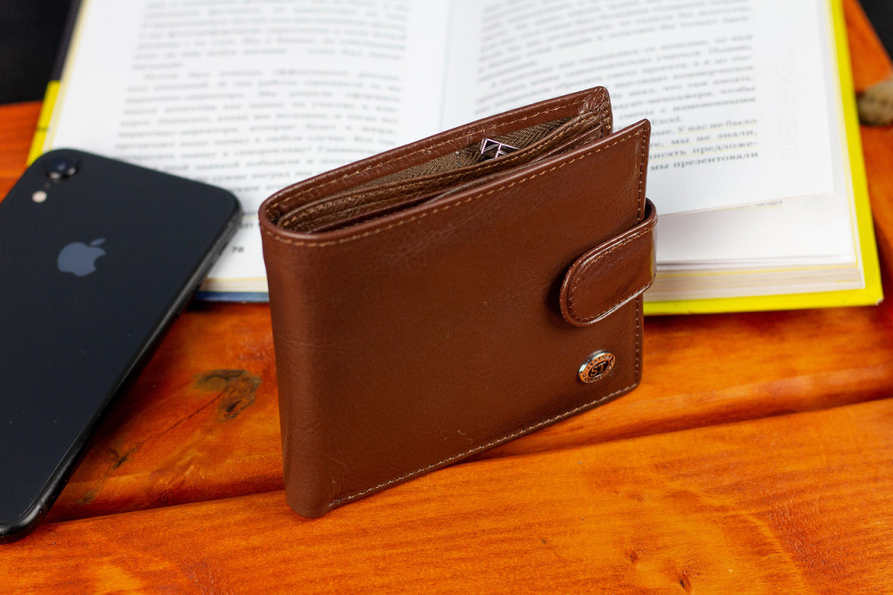 Мужское портмоне ST Leather из натуральной кожи Коричневый Киев - изображение 6