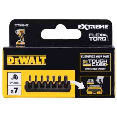 Набор бит DeWALT в касете для Tough Case, FlexTorq, L25 мм,Т15,Т20-2 шт, Т25-2 шт,Т30,Т40 (DT70816) Винница