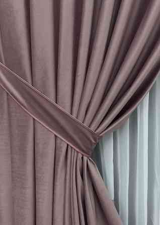 Комплект готових штор VR-Textil Оксамит (бархат) № 1556ш Пудровий 150х290 см 2 шт (33-0421) Київ