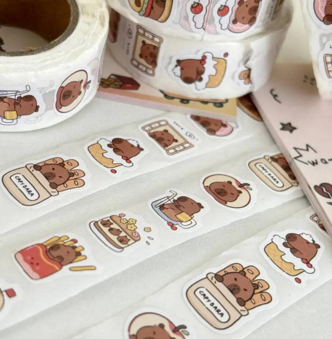 Наліпки з капібарою, наліпки з тваринами, водонепроникні наліпки для пляшки з водою, комп'ютера, ноу Київ - фото 3