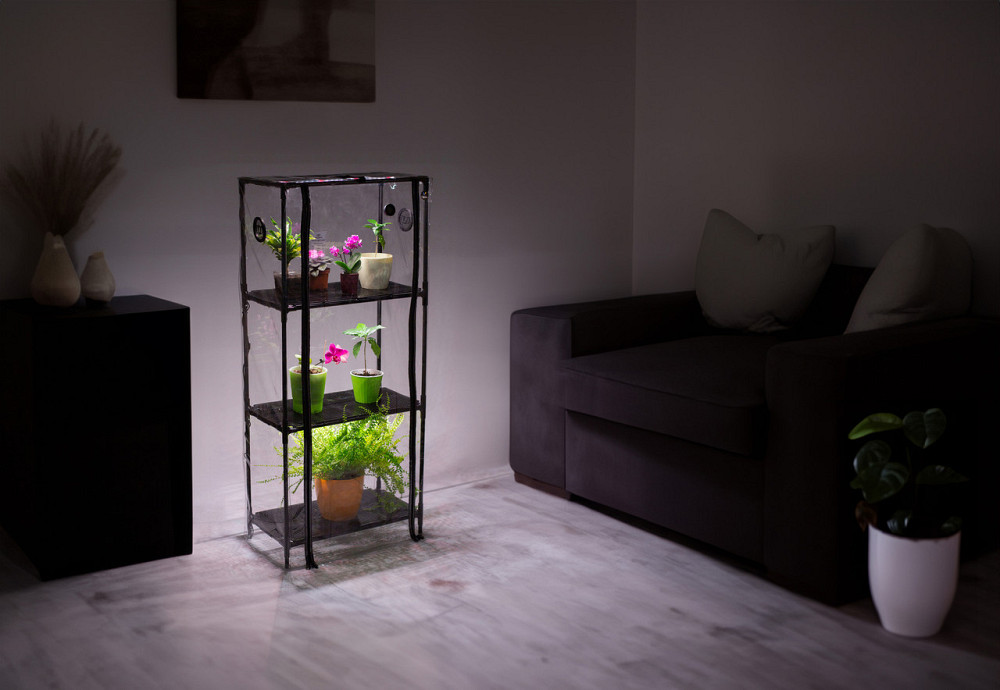 Міні-теплиця з фіто світлом для дому Sezam Black Strong + 3 вентилятори Бориспіль - фото 2