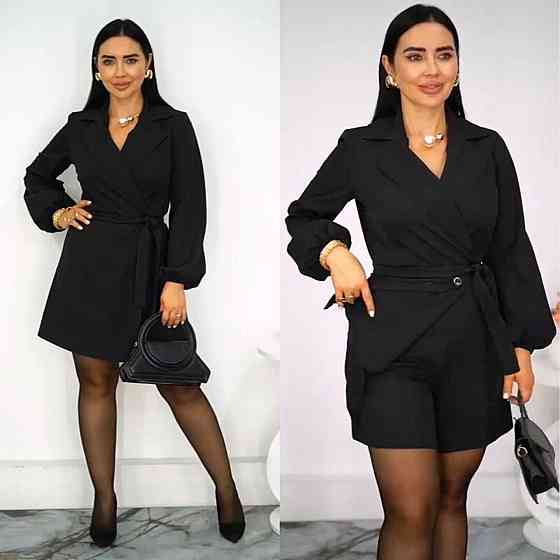 Стильный женский комбинезон с запахом имитация платья костюмка 52/54 Одесса