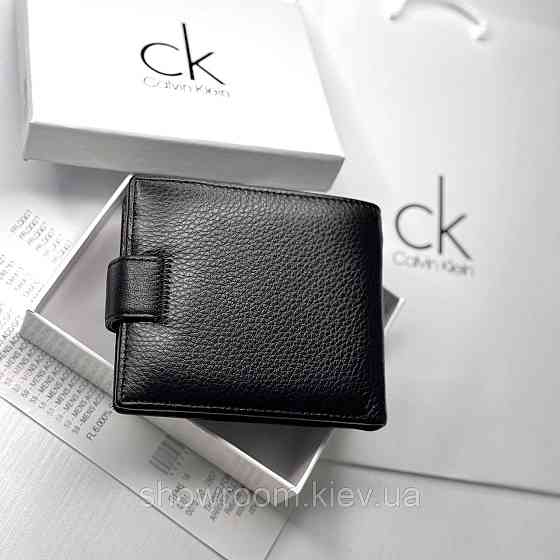 Кожаный мужской кошелек CK с застежкой (6605) Киев
