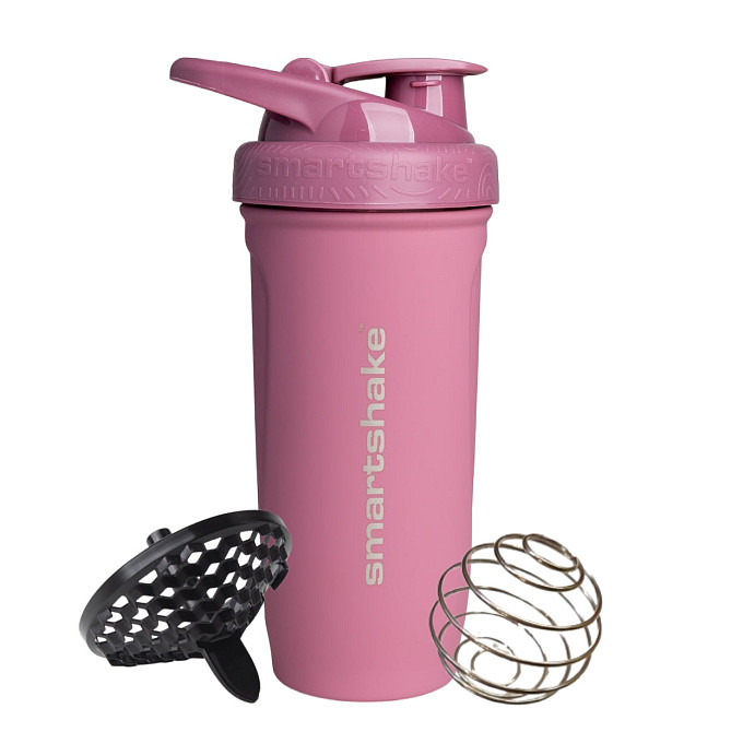 Шейкер спортивний SmartShake металевий Reforce Stainless Steel 30oz/900ml Deep Rose Кам'янське - фото 1