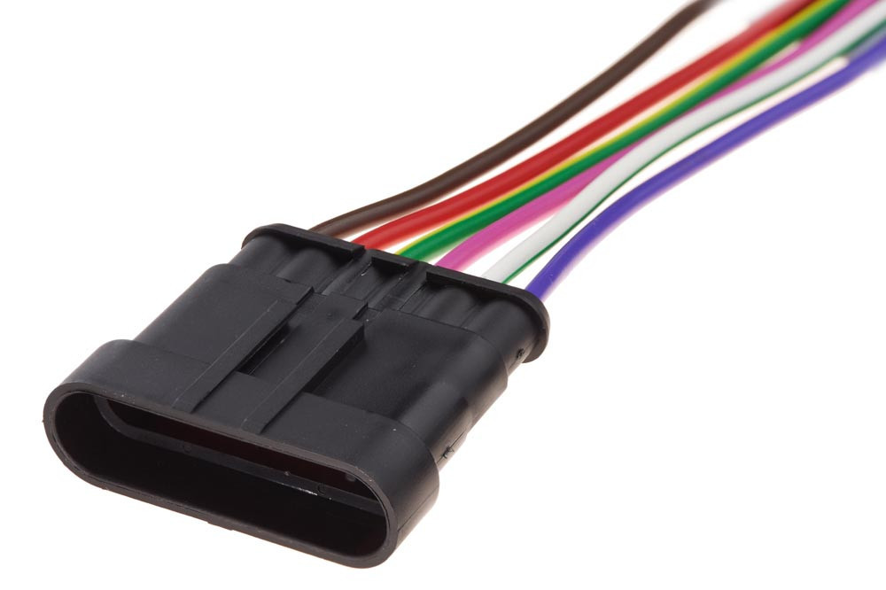 Електричний з'єднувач із дротом, 6-контактний Чорний, Пластик, Київ - фото 1