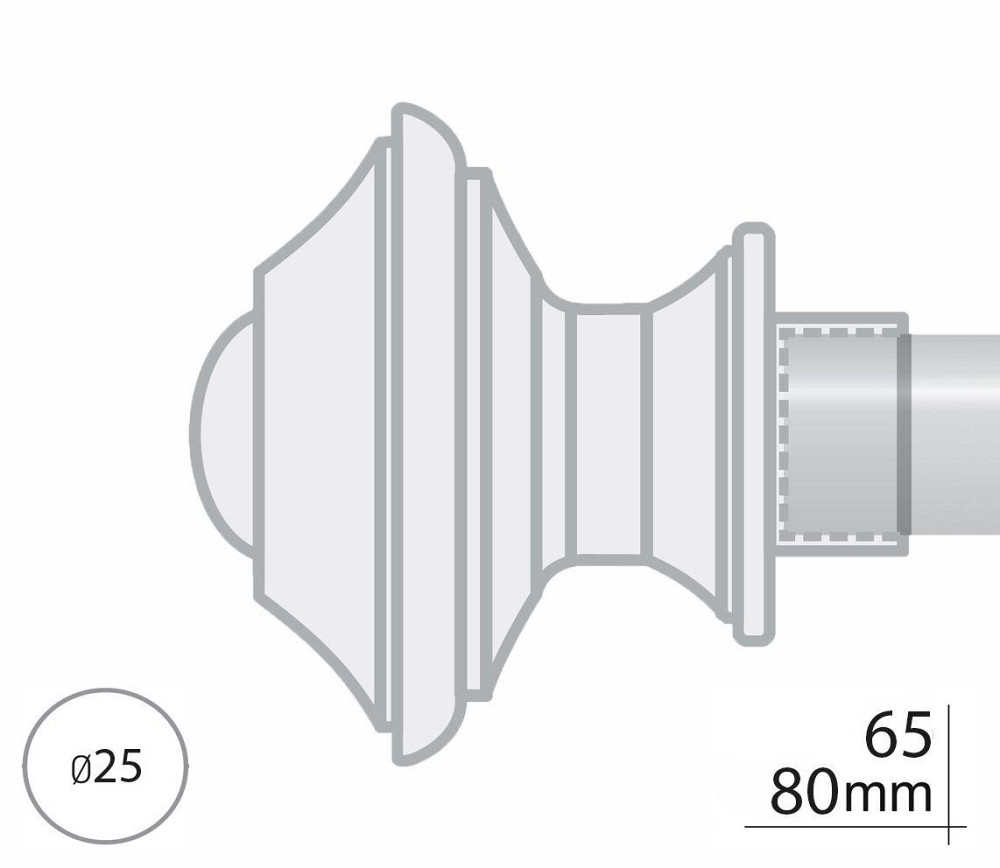 Закінчення для карнизу Orvit БОРДЖЕЗА 25 мм БІЛЕ ЗОЛОТО (матове) Львов - изображение 2
