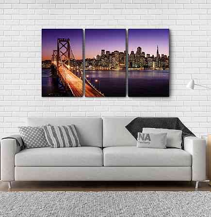 Модульна картина Нічне місто Аrt-75_3А Київ