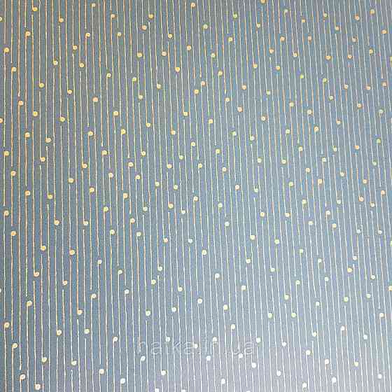 Шпалери вінілові на флізелін Caselio The Place to bed 0.53х10 м смуги точки золотисті на синьому 3д Київ