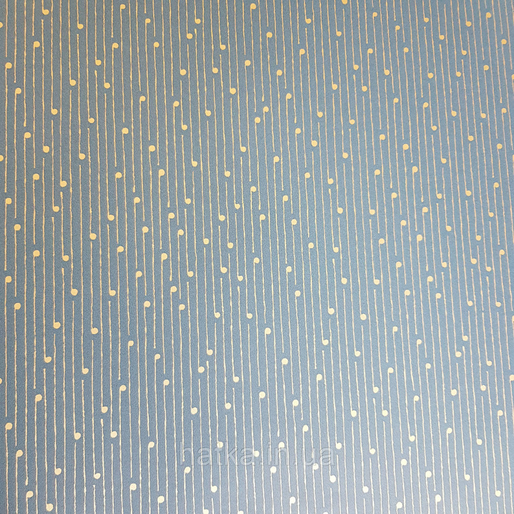 Шпалери вінілові на флізелін Caselio The Place to bed 0.53х10 м смуги точки золотисті на синьому 3д Київ - фото 3